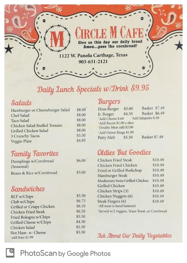 Circle M Cafe Menu image 4